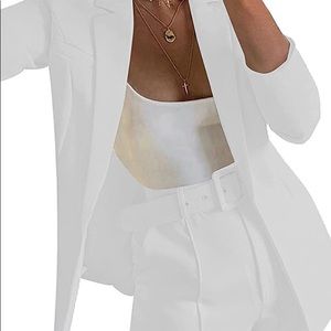 White blazer and shorts set